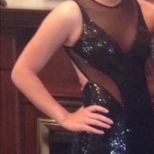 Black sequin prom dress size 4